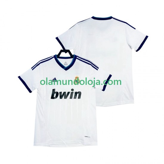 Camisola Real Madrid 2012 2013 Retro Homem Equipamento Primeiro Manga Curta